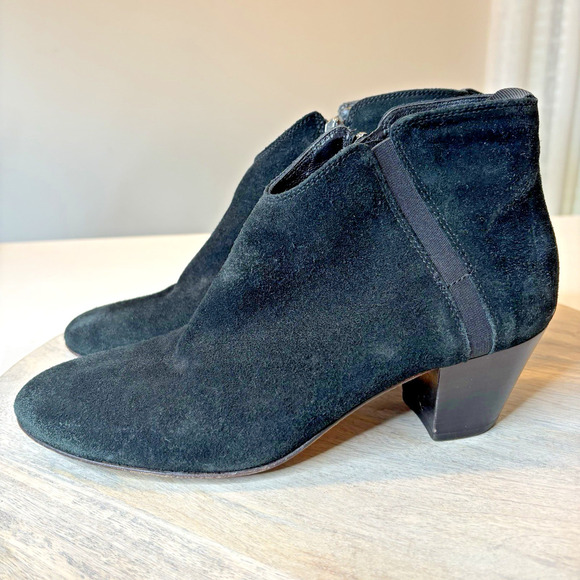 Aquatalia Fleurette Suede Ankle Bootie Black Size 9 - Picture 2 of 9